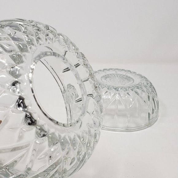 Vintage VTG HOMCO Clear Cut Glass Globe Round Fairy Lamp Light Candle Holder - Picture 6 of 11